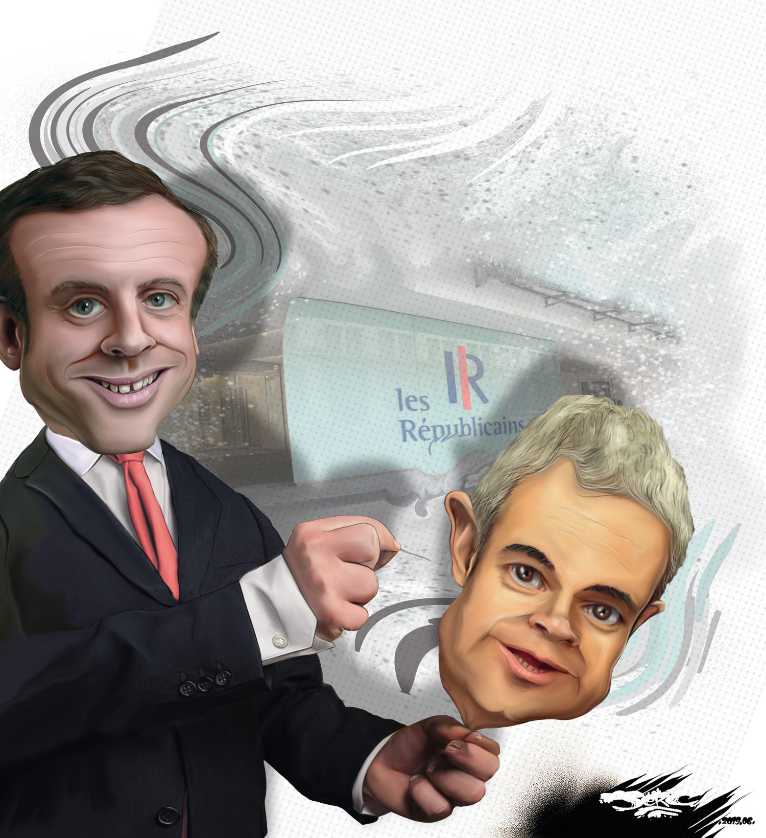 jerc-caricature-Emmanuel-Macron-Laurent-Wauquiez-deglonfage-de-baudruche-st-2019-06-02