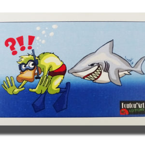 Carte postale (papier texturé) - Requin !
