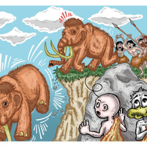 La chasse aux Mammouths - Carte Postale (format A6)