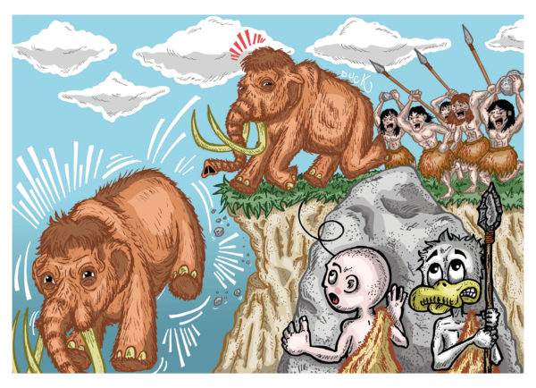 La chasse aux Mammouths - Carte Postale (format A6)