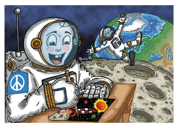 Walking on the Moon - Carte Postale (format A6)