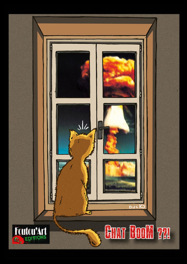 Chat Boom ??! - Carte Postale (format A6)