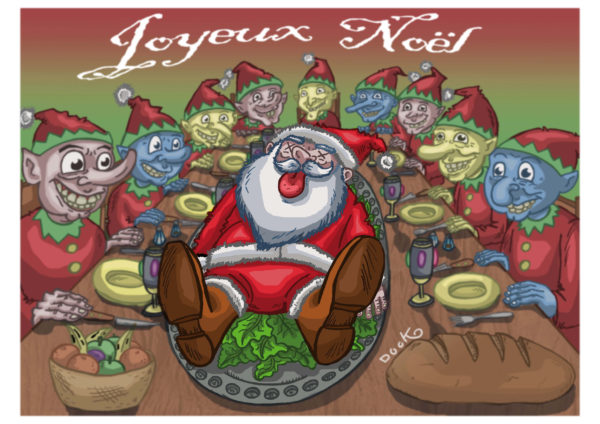 Joyeux Noël (série à table !) -  Carte Postale (format A6)
