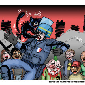 Black Cat n'aime pas les violences policières - Carte Postale (format A6)