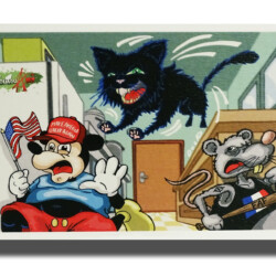 Carte postale (papier texturé) - Black Cat Vs Rats - 2€